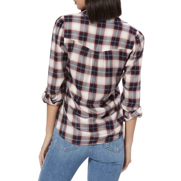 NWT Women's Paige L/S Enid Plaid Snap-Front Shirt Sz Large - Picture 9 of 12